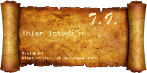 Thier István névjegykártya